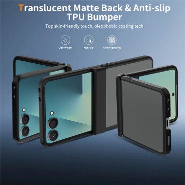 Coque Samsung Galaxy Z Flip 8 Mate Translucide avec Protection Charnière
