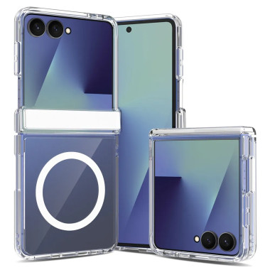 Coque Samsung Galaxy Z Flip 8 Transparente Magnétique avec Protection Charnière