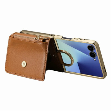 Housse Samsung Galaxy Z Flip 8 Portefeuille Zippée avec Support