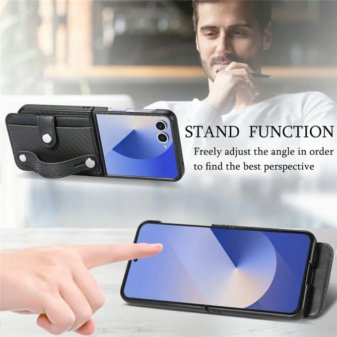 Coque Samsung Galaxy Z Flip 8 Porte-Cartes avec Sangle