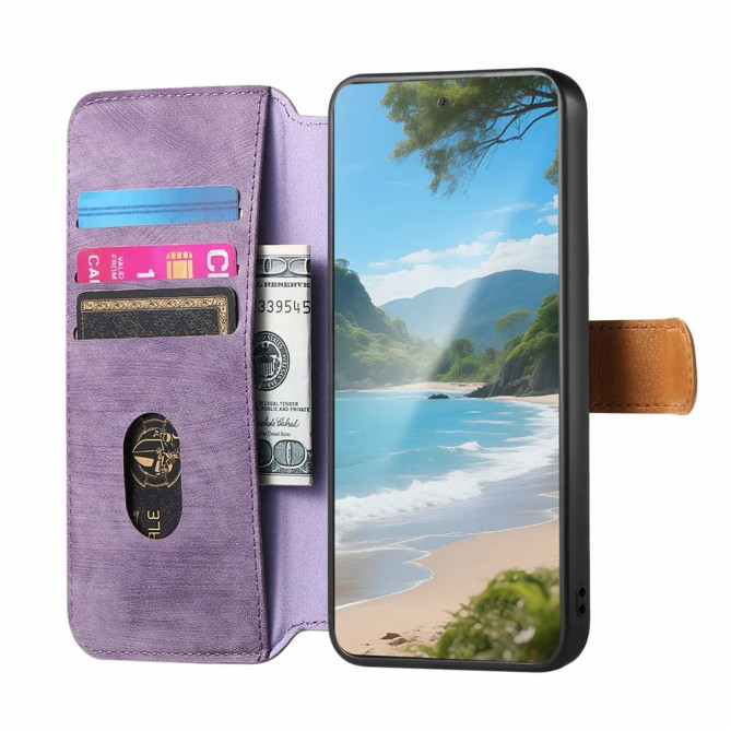 Housse Xiaomi 17T Vintage Wallet RFID avec Verre Trempé
