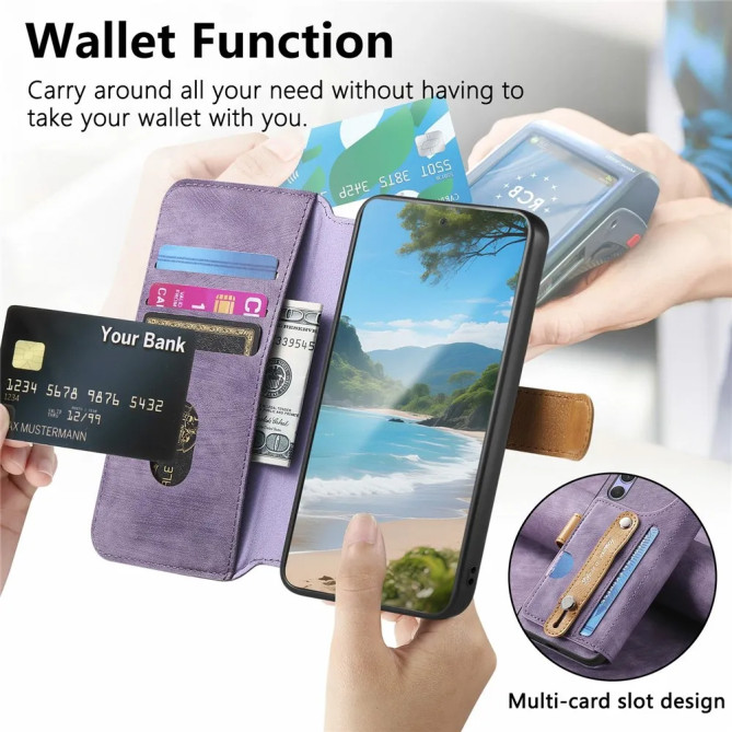Housse Xiaomi 17T Vintage Wallet RFID avec Verre Trempé