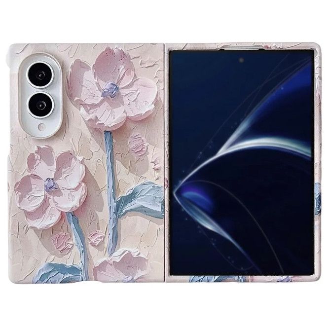 Coque Z Fold 8 Fleurs Romantiques Relief 3D