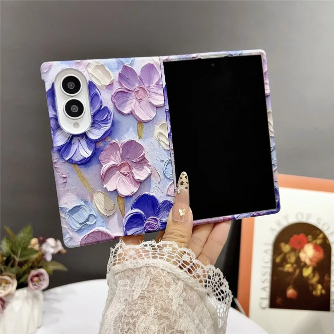 Coque Samsung Galaxy Z Fold 8 Fleurs Aquarelle Relief 3D