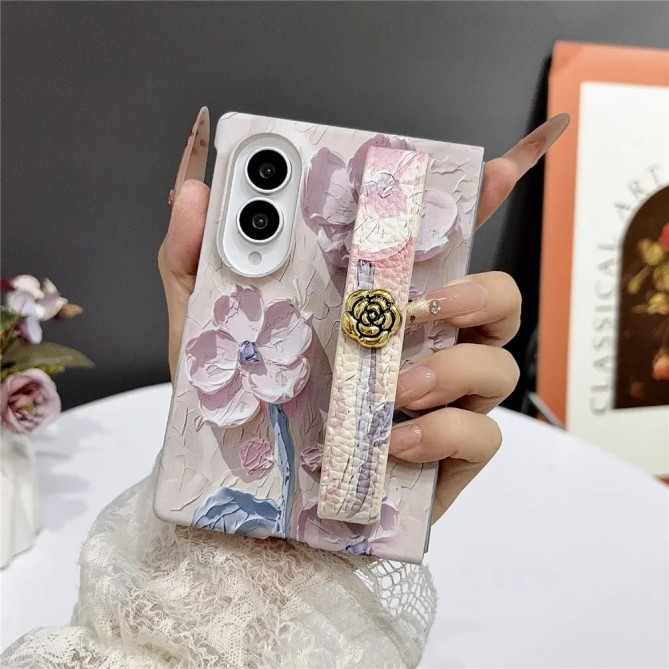 Coque Samsung Galaxy Z Fold 8 Bouquet Fleuri avec Mini Anse