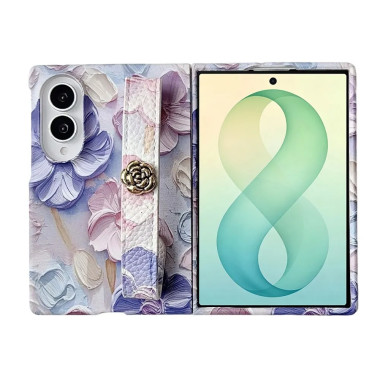 Coque Samsung Galaxy Z Fold 8 Fleurs Lilas avec Mini Anse