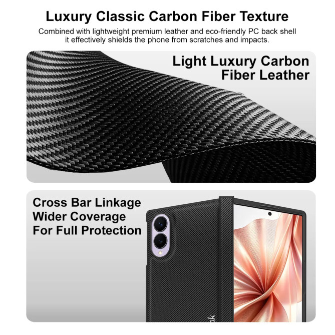 Coque Samsung Galaxy Z Fold 8 Fine Simili Cuir Effet Carbone