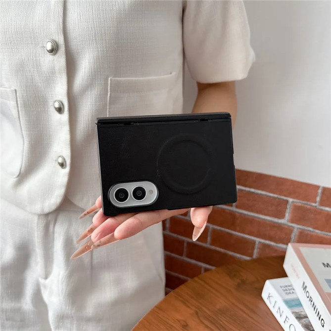 Coque Folio Effet Cuir Z Fold 8 + Écran Protégé