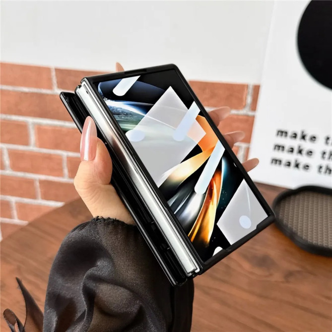 Coque Folio Effet Cuir Z Fold 8 + Écran Protégé