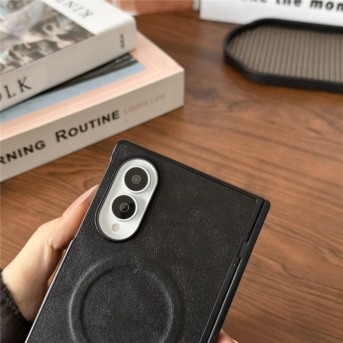 Coque Folio Effet Cuir Z Fold 8 + Écran Protégé