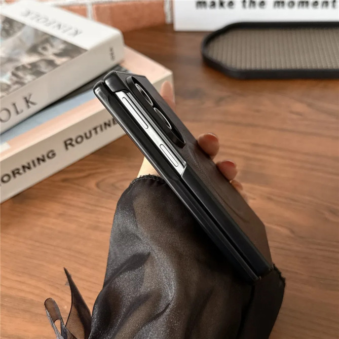 Coque Folio Effet Cuir Z Fold 8 + Écran Protégé