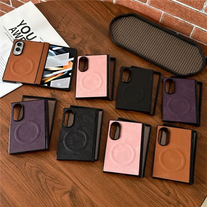 Coque Folio Effet Cuir Z Fold 8 + Écran Protégé
