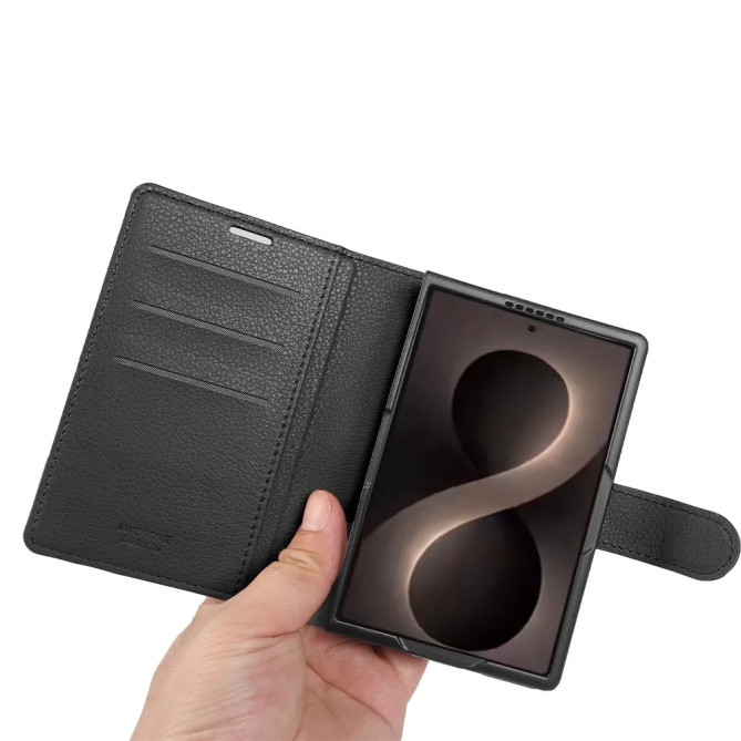 Housse Samsung Galaxy Z Fold 8 Effet Cuir Grainé avec Support Intégré
