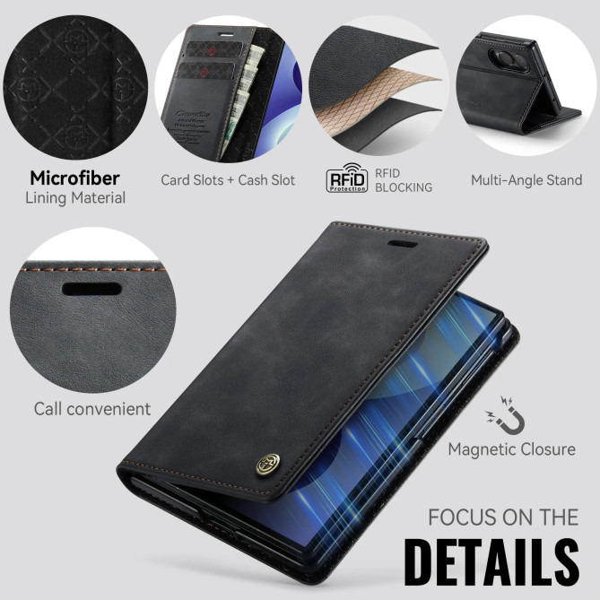 Housse Samsung Galaxy Z Fold 8 Rétro avec Protection RFID