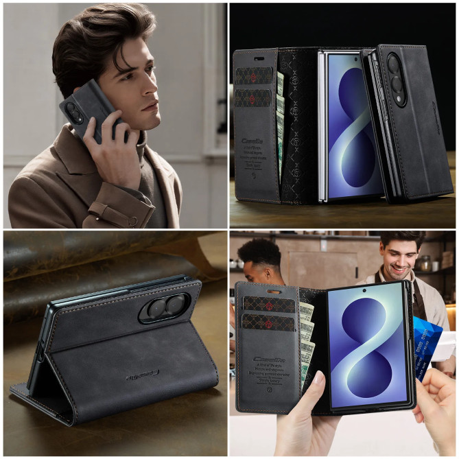 Housse Samsung Galaxy Z Fold 8 Rétro avec Protection RFID