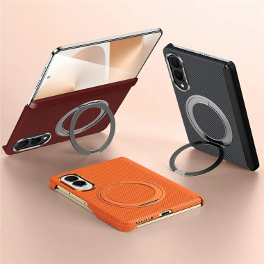 Coque Samsung Galaxy Z Fold 8 Texture Kevlar Anneau Magnétique