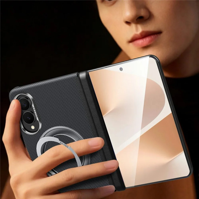Coque Samsung Galaxy Z Fold 8 Texture Kevlar Anneau Magnétique