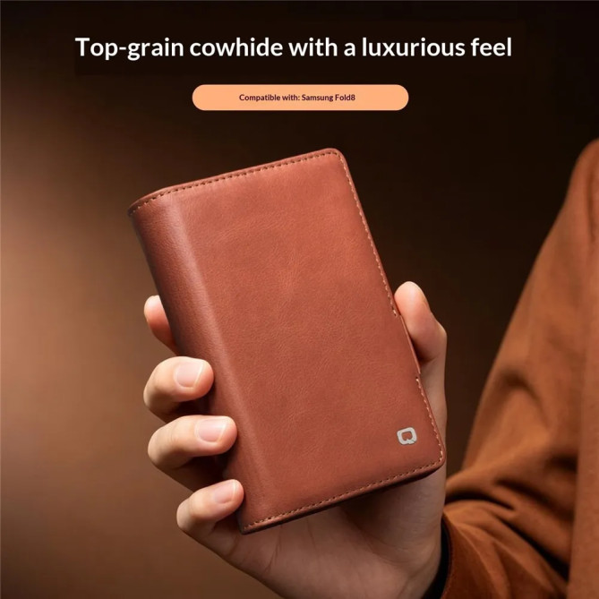 Housse Samsung Galaxy Z Fold 8 Cuir Huilé Porte-Cartes et Support