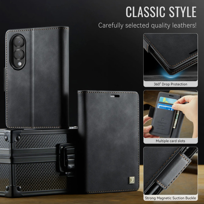 Housse Samsung Galaxy Z Fold 8 Effet Cuir Mat RFID avec Support