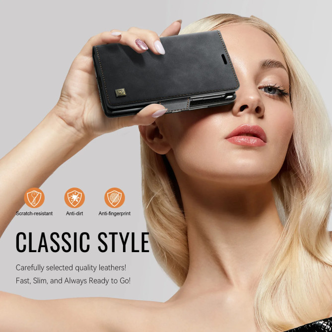 Housse Samsung Galaxy Z Fold 8 Effet Cuir Mat RFID avec Support