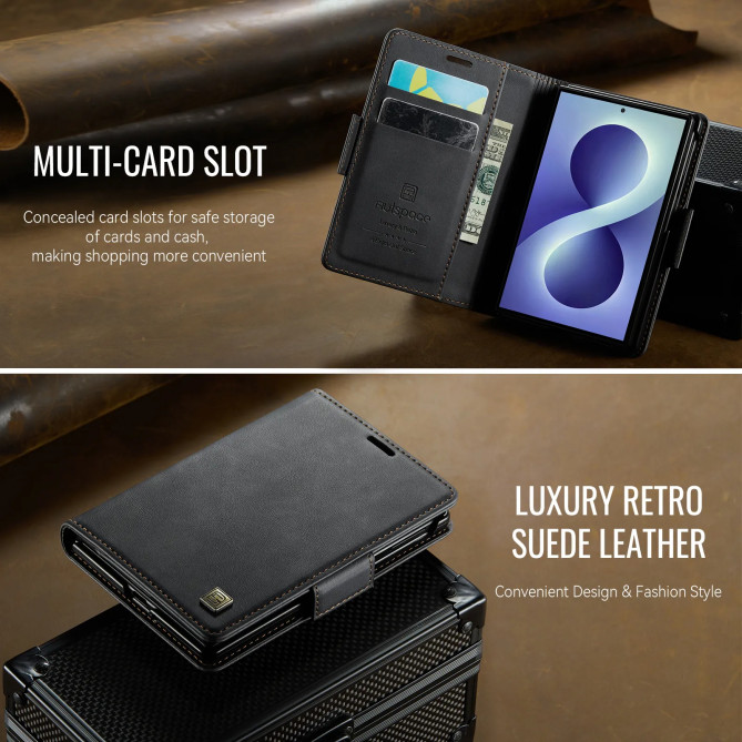 Housse Samsung Galaxy Z Fold 8 Effet Cuir Mat RFID avec Support