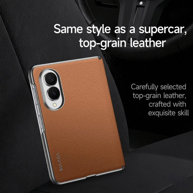 Coque Samsung Galaxy Z Fold 8 Cuir Véritable Sans Contour