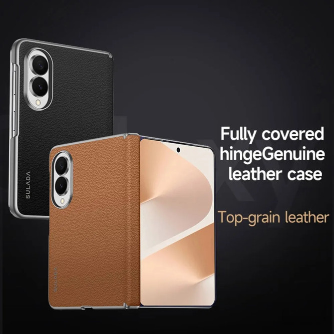 Coque Samsung Galaxy Z Fold 8 Cuir Véritable Sans Contour