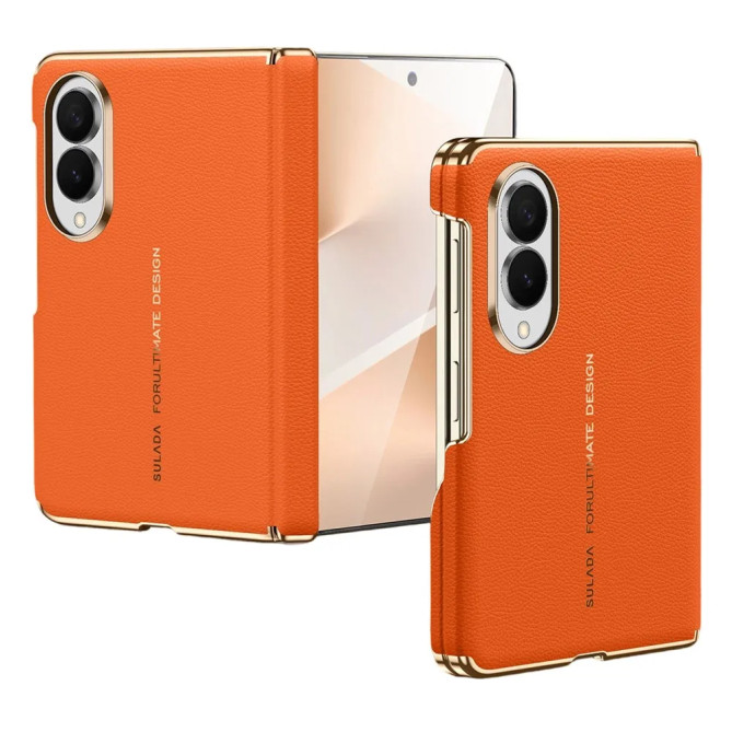Coque Samsung Galaxy Z Fold 8 Cuir Véritable Magnétique Double Axe
