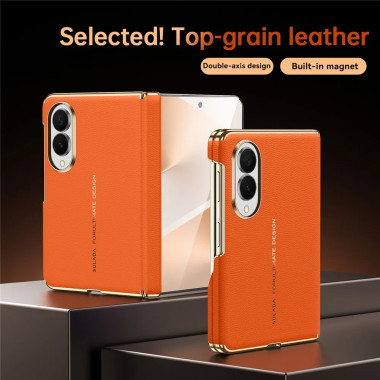 Coque Samsung Galaxy Z Fold 8 Cuir Véritable Magnétique Double Axe
