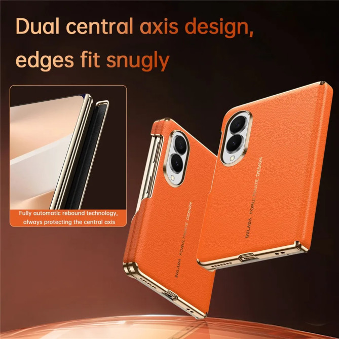 Coque Samsung Galaxy Z Fold 8 Cuir Véritable Magnétique Double Axe