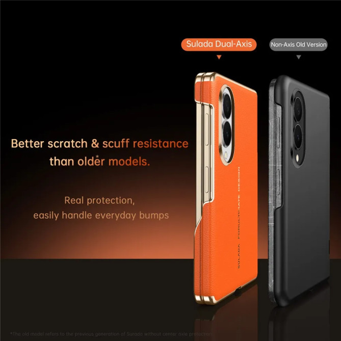 Coque Samsung Galaxy Z Fold 8 Cuir Véritable Magnétique Double Axe