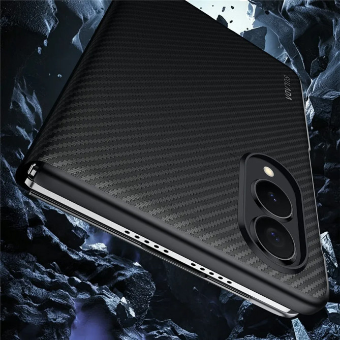Housse Samsung Galaxy Z Fold 8 Effet Carbone avec Fenêtre d'Affichage