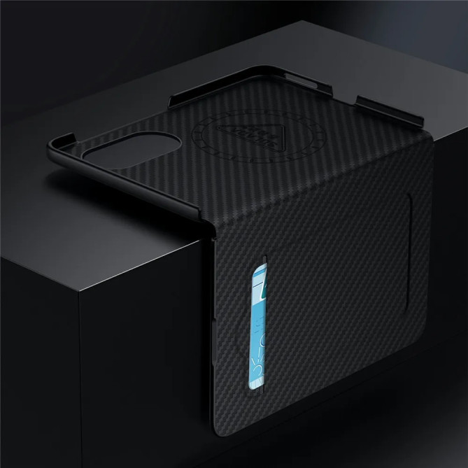 Housse Samsung Galaxy Z Fold 8 Effet Carbone avec Fenêtre d'Affichage
