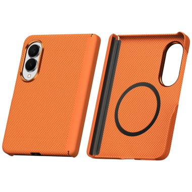 Coque Samsung Galaxy Z Fold 8 Magnétique Texture Kevlar avec Rabat Charnière