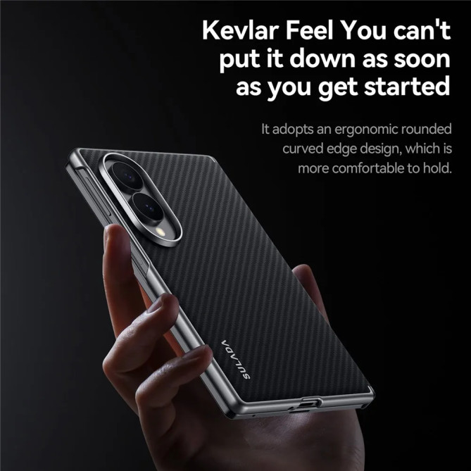 Coque Samsung Galaxy Z Fold 8 Magnétique Simili Cuir Effet Carbone