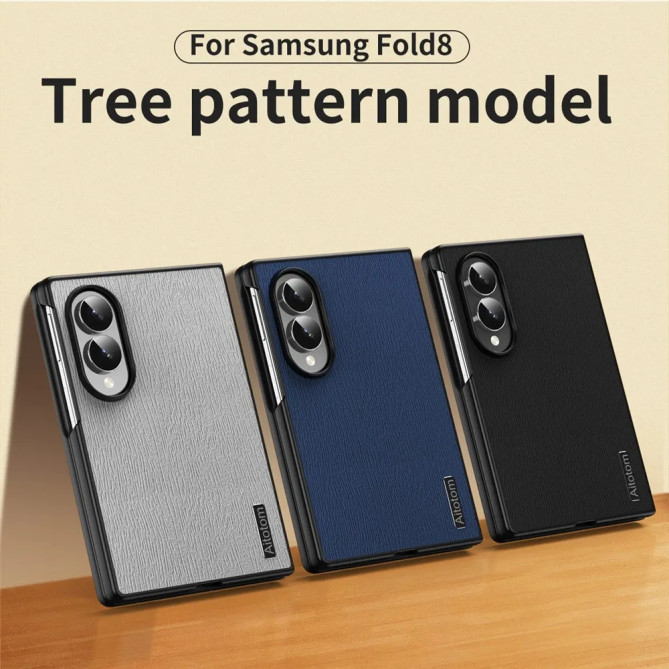 Coque Samsung Galaxy Z Fold 8 Effet Cuir Texture Bois