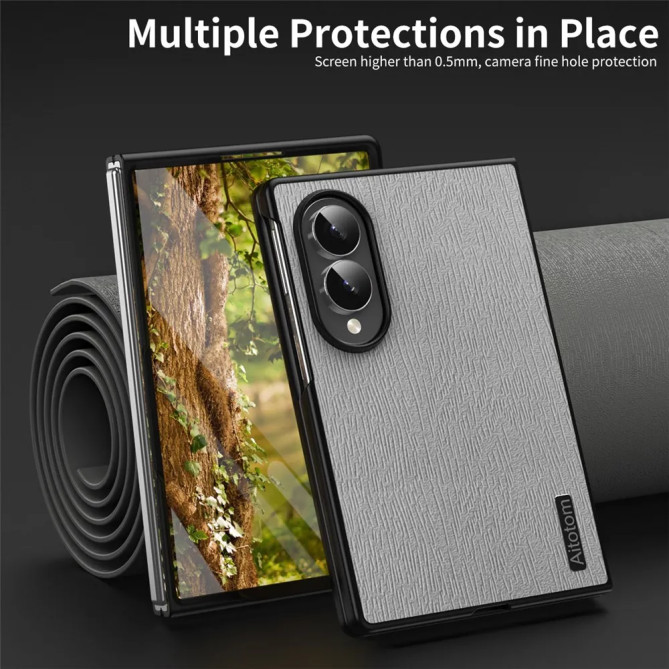 Coque Samsung Galaxy Z Fold 8 Effet Cuir Texture Bois