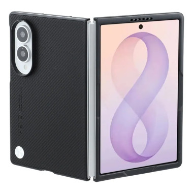 Coque Samsung Galaxy Z Fold 8 Effet Carbone Bords Rabattus