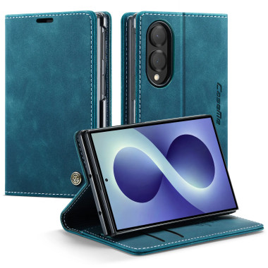 Housse Samsung Galaxy Z Fold 8 Effet Suédine Rétro avec Support