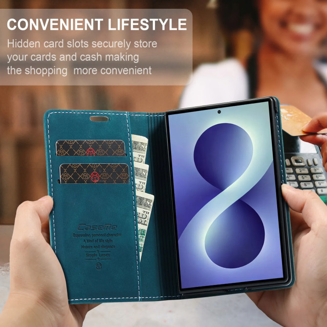 Housse Samsung Galaxy Z Fold 8 Effet Suédine Rétro avec Support