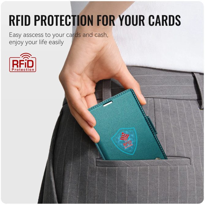 Housse Portefeuille Z Fold 8 Effet Cuir Grainé RFID