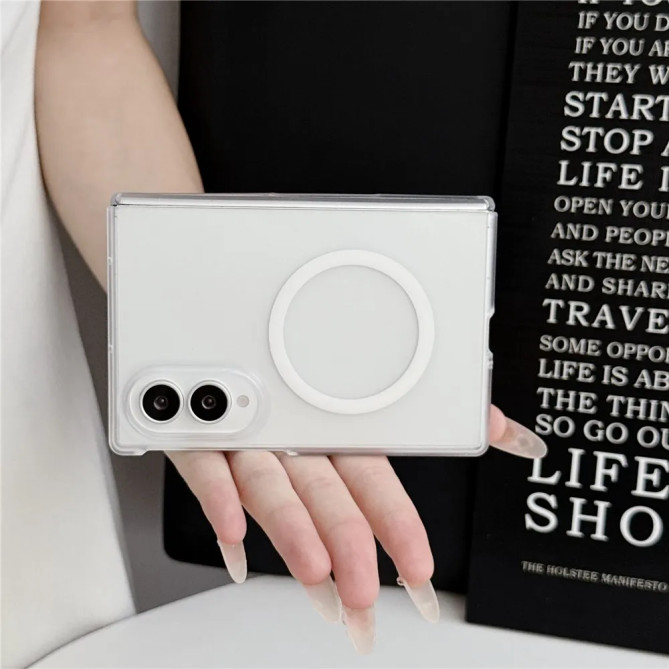 Coque Z Fold 8 Transparente Mate Magnétique