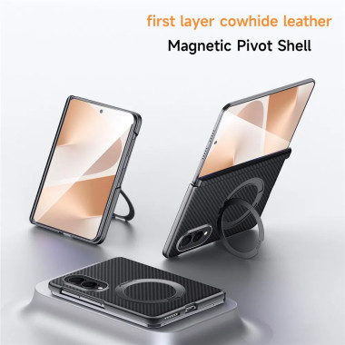 Coque Samsung Z Fold 8 Effet Carbone Anneau Béquille