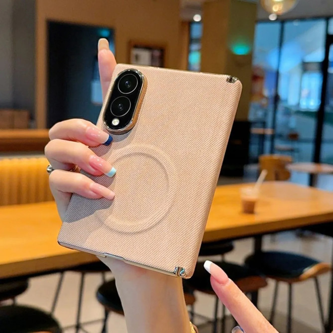 Coque Z Fold 8 Denim Magnétique Double Charnière