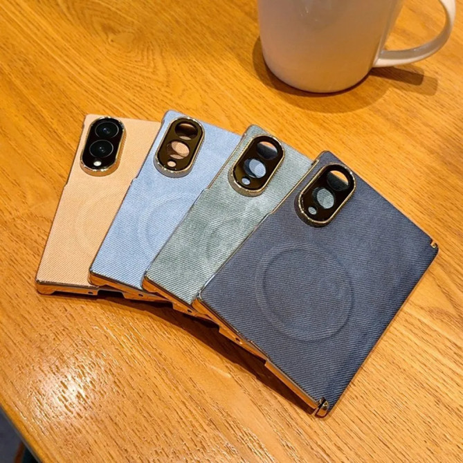 Coque Z Fold 8 Denim Magnétique Double Charnière