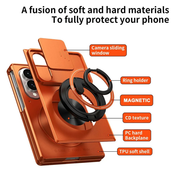 Coque Galaxy Z Fold 8 Cache Caméra avec Anneau Support