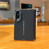 Coque Z Fold 8 Effet Cuir Grainé Cadre Métal