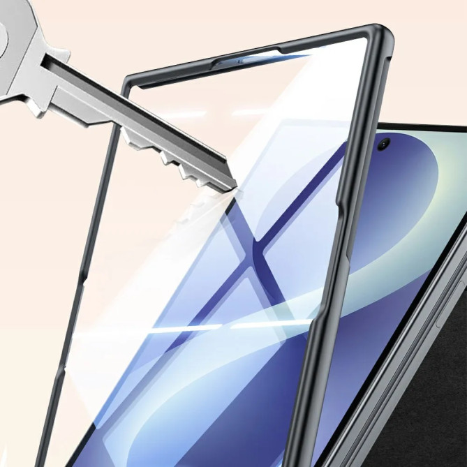 Coque Z Fold 8 Effet Cuir avec Verre Trempé