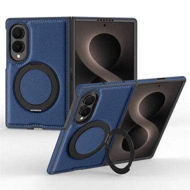 Coque Samsung Galaxy Z Fold 8 Effet Cuir Magnétique avec Anneau Support