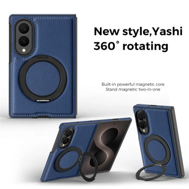 Coque Samsung Galaxy Z Fold 8 Effet Cuir Magnétique avec Anneau Support